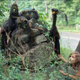 Lisa and Cheryl Henson with the original puppets in the woods of Greenwich, CT in 1968 (Photo by Jim Henson, courtesy of Lifetime)